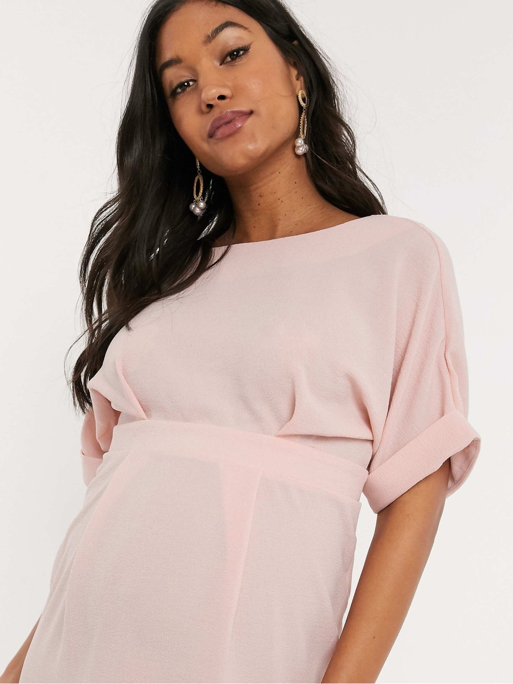 NWT ASOS DESIGN Blush Maternity Wiggle Midi Dress - Picture 3 of 4